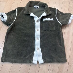 Reiss Kids Shirt in Olive and White